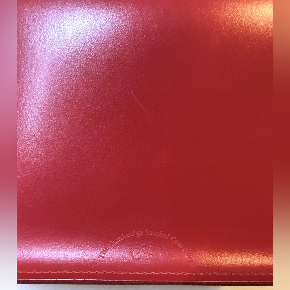 Cambridge Satchel Company 14 Inch Satchel in Red leather messenger bag academia - Picture 8 of 12